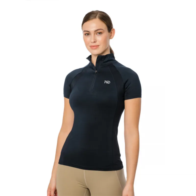 Horseware Aveen Half Zip Technical Short Sleeve Top - Navy